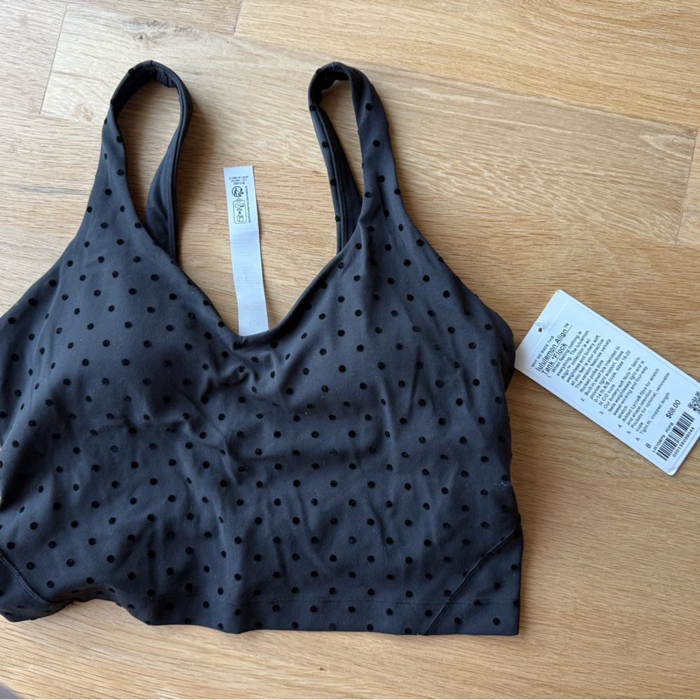 lululemon athletica Black Polka Dot Cropped Tank Top - Picture 3 of 4